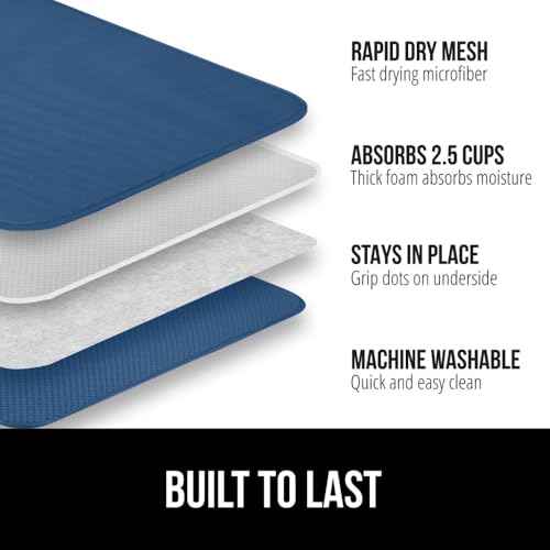 Ultra Absorbent Microfiber Dish Drying Mat (2 Count)