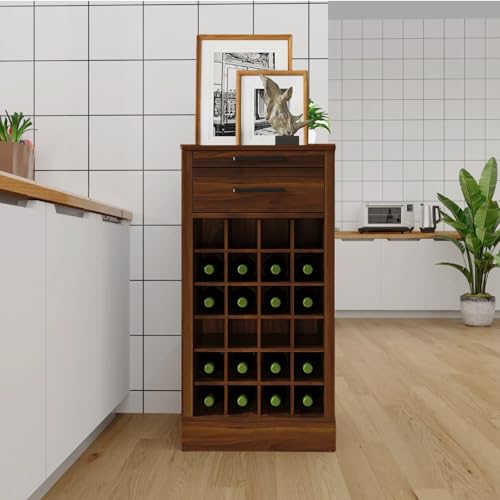 6 Tier Wine Rack Freestanding Floor with 2 Drawers