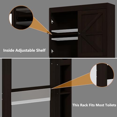 32.3''W Over The Toilet Storage Cabinet with Barn Doors