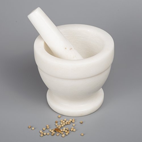 Natural Marble Mortar and Pestle Set Guacamole Molcajete Bowl Kitchen Spices Herbs Pesto Grinder