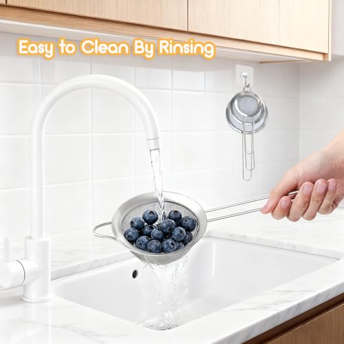 3Pcs Fine Mesh Strainer with Handle (3 Count)