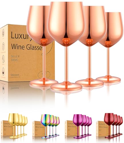 Unbreakable Stainless Steel Wine Glasses Set of 4 (4 Count)
