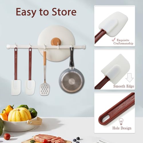 14 INCH Silicone Spatulas Heat Resistant Heavy Duty Rubber Spatulas Commercial Spatulas Set for Kitchen Use Silicone Cooking Utensils Sets of 2 (2 Count)