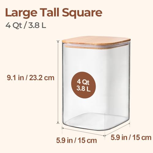 Flour Sugar Storage Containers 4 Qt (2 Count)