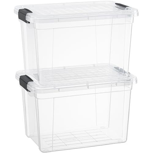 8.7 Quart Clear Plastic Storage Boxes with Lids (2 Count)