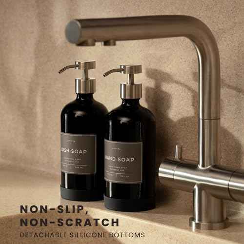 Hand and Dish Soap Dispenser for Kitchen and Bathroom (2 Count)