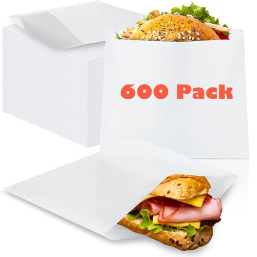 600 Pack Wax Paper Sandwich Bags 8x10 inch Wax Paper Bags (600 Count)