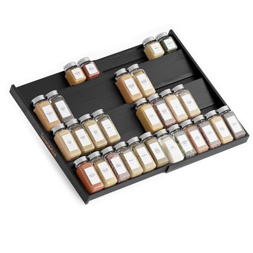 Bamboo Black Spice Drawer Organizer
