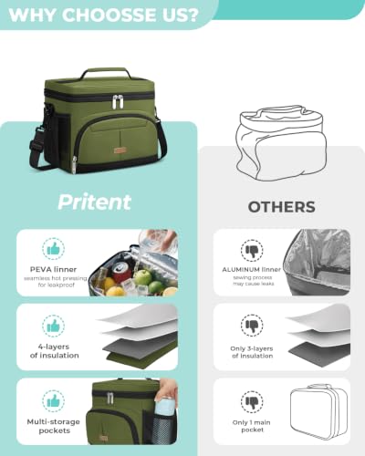 Lunch Box for Men Women Insulated Lunch Tote Cooler Bag Lunchbox