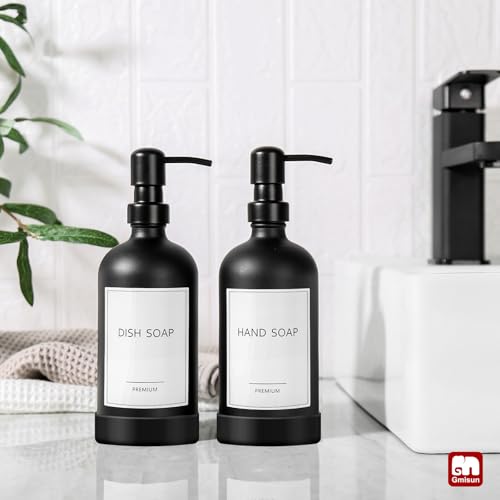 Black Soap Dispenser with Silicone Sleeve Boot (2 Count)