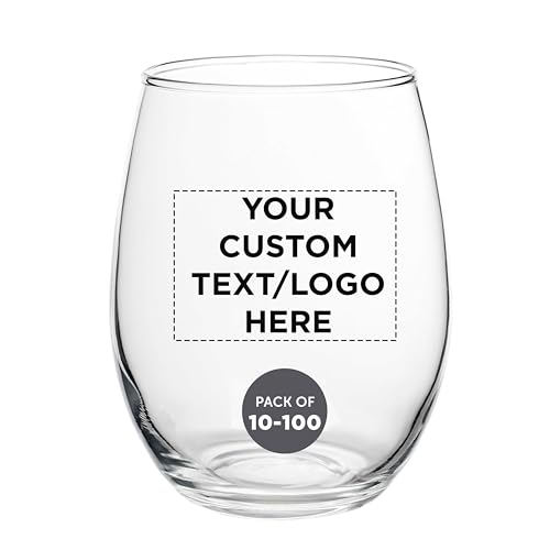 Custom Stemless Wine Glasses in Bulk by ARC Perfection (100 Count)