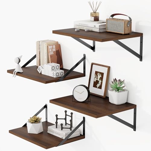 16W x 12D Deep Floating Shelves Set of 4 Natural (4 Count)
