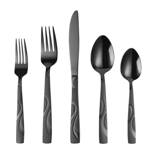 40 Piece Black Silverware Set for 8 (40 Count)