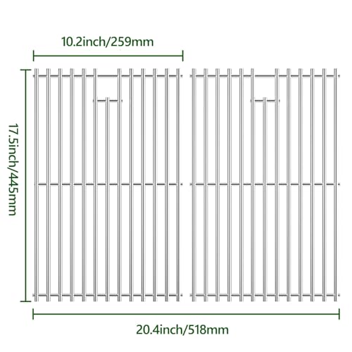 7637 Stainless Steel Cooking Grates for Weber Spirit I & II 200 Series Spirit E210 Spirit E220 Spirit S210