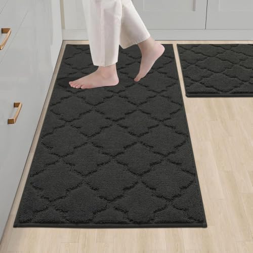 Soft Kitchen Rugs Set of 2 Non Slip 20"x30"+20"x48"