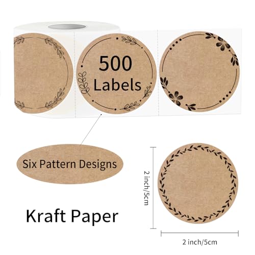 2" Brown Label Stickers for Jars and Lids