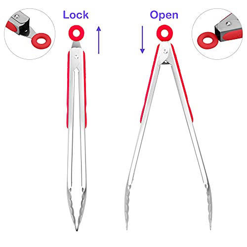 304 Stainless Steel Kitchen Cooking Tongs (2 Count)