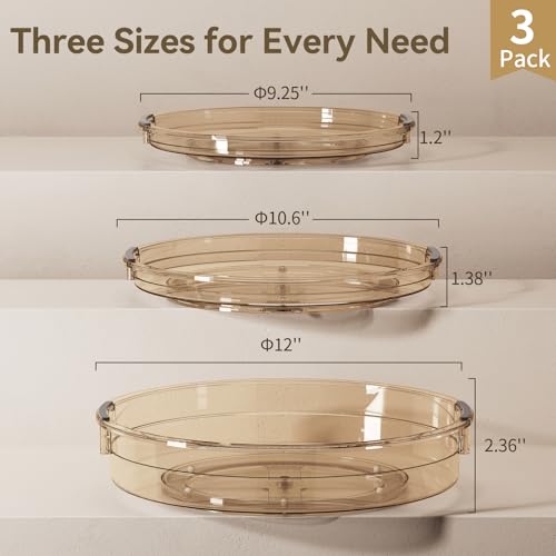3 Pack Lazy Susan Organizer Turntable for Cabinet (3 Count)