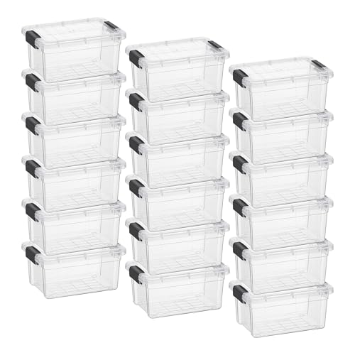 3.4 Quart Clear Plastic Storage Boxes with Lids (18 Count)