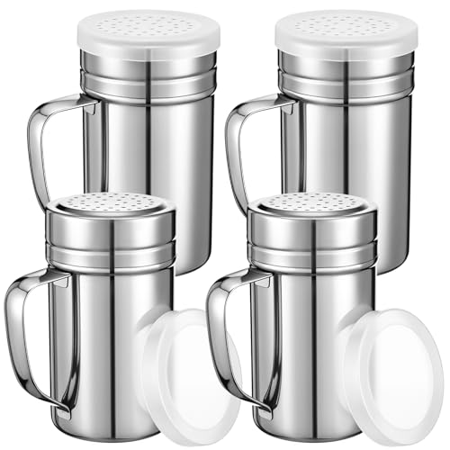 4 Pcs Stainless Steel Salt and Pepper Shakers (4 Count)