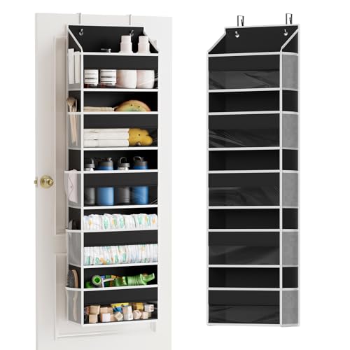 1 Pack Over The Door Organizer with 5 Large Pockets and 10 Mesh Side Pockets