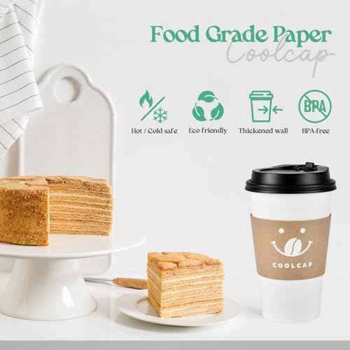 Coffee Cups with Lids and Sleeves (100 Count)