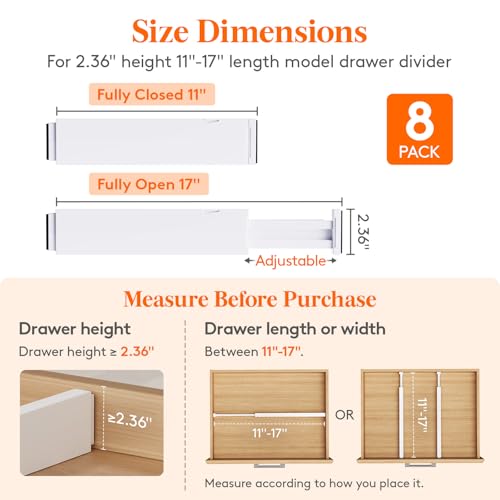 2.36" Upgrade Kitchen Drawer Dividers (8 Count)