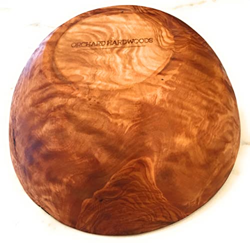 8" Artisan Olive Wood Serving Bowl Wooden Farmhouse Décor Bowl for Fruit