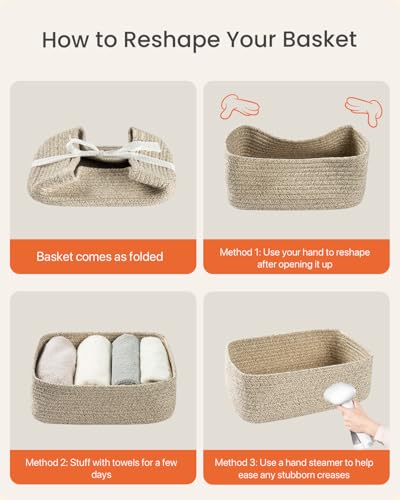 Small Woven Storage Basket for Organizing (3 Count)