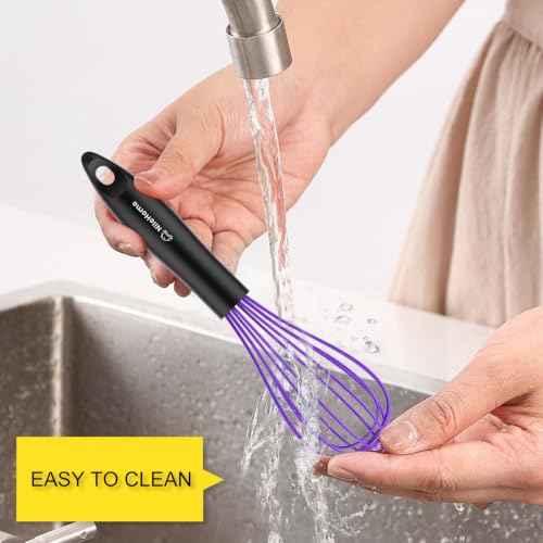 Silicone Whisk Set 10" Kitchen Whisk Purple Red (2 Count)