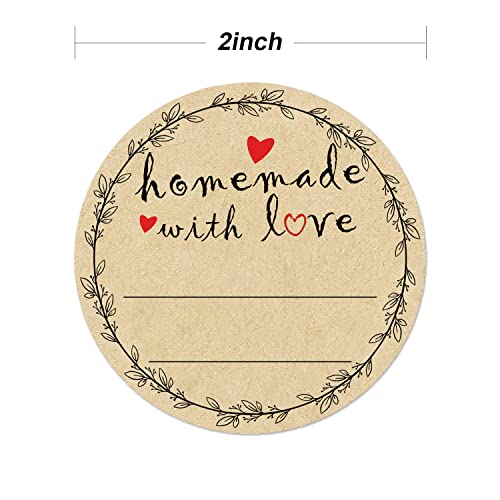 2" Homemade With Love Stickers
