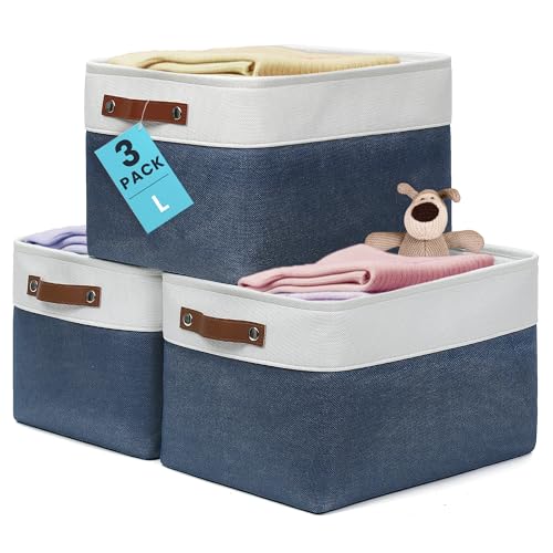 15x11in Canvas Storage Baskets 3 Pack (3 Count)