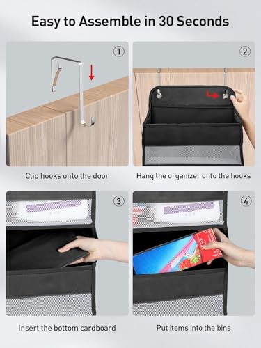 1 Pc Over the Door Organizer with 5 Bins 10 Side Pockets