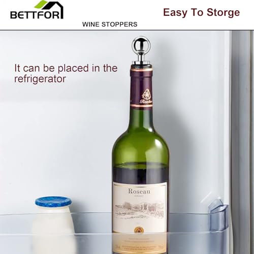 Wine Stoppers for Wine Bottles 3Pcs Vacuum Wine Bottle Stopper with Silicone Reusable Wine Corks (3 Count)