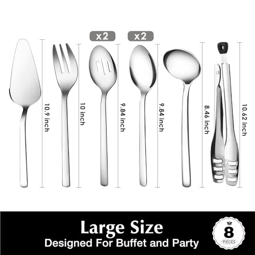 8 piece Large Hostess Serving Utensils Set