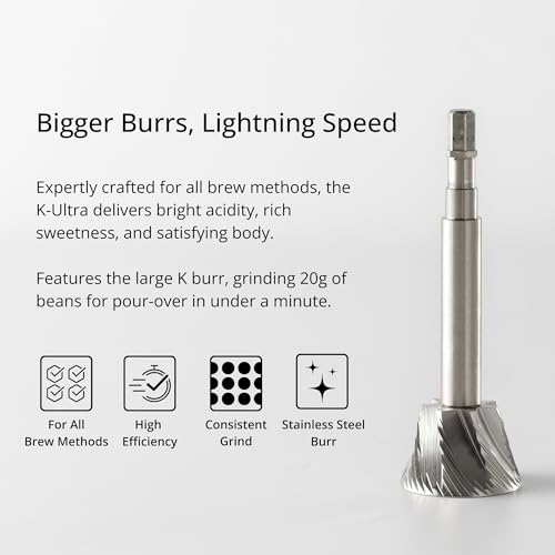 K Ultra Manual Coffee Grinder Silver with Carrying Case