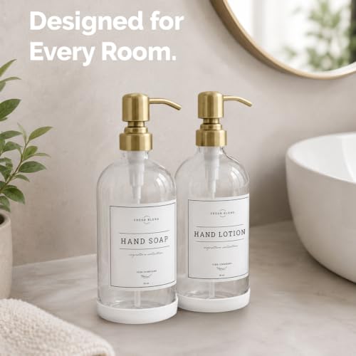 Clear Glass Soap Dispenser (2 Count)