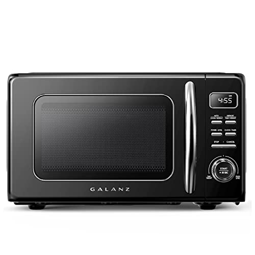 GLCMKZ09BKR09 Retro Countertop Microwave Oven with Auto Cook & Reheat