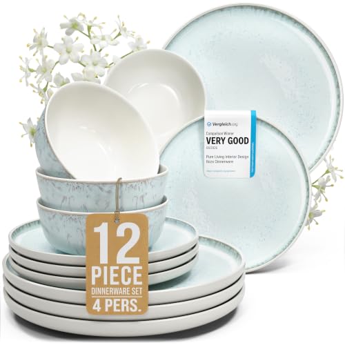 12 Piece Stoneware Dinnerware Set for 4 (12 Count)