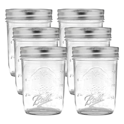 Regular Mouth Glass Mason Jars with Lids and Bands (176.3698 Ounce)