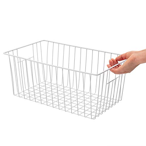 16inch Farmhouse Freezer Wire Baskets Organizer Storage Bins Large Organizer Baskets with Handles for Storage (6 Count)