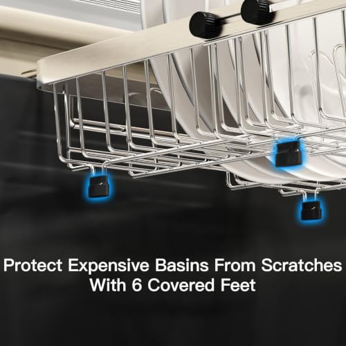 Expandable Dish Drying Rack Over The Sink with Anti Slip Grip