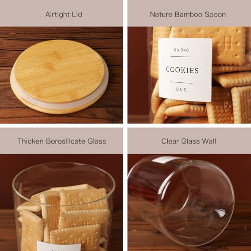Set of 2 Large Glass Flour and Sugar Containers