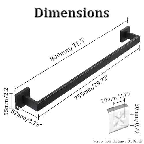 32 Inch Towel Bar for Bathroom Wall Mounted