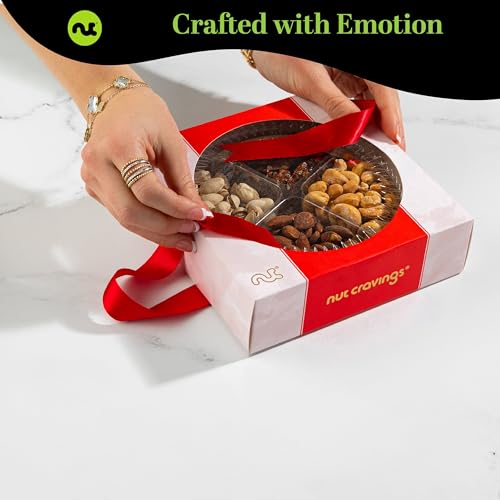 Mixed Nuts Gift Basket in Red Gold Box
