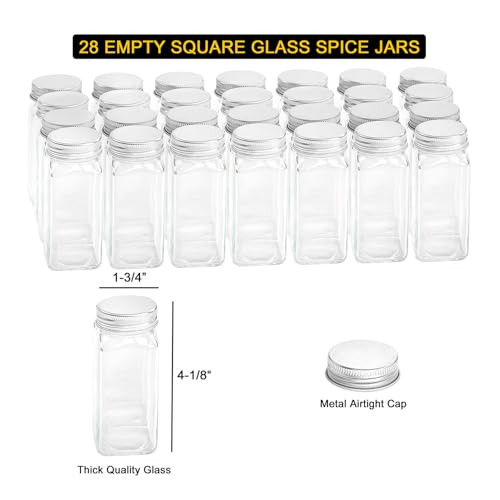 Spice Rack Organizer with 28 Spice Jars (28 Count)