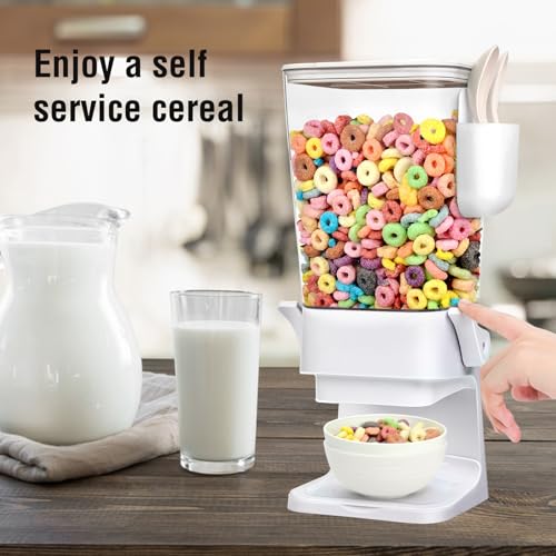Cereal Dispenser Countertop with 4 Pack Bowls and Spoons 5.5 Qt (2 Count)
