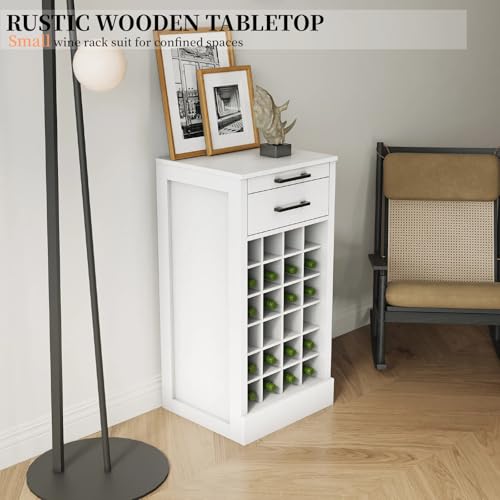 6 Tier Wine Rack Freestanding Floor with 2 Drawers