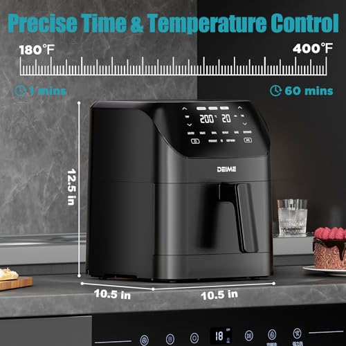 Air Fryer 6.2 QT Large Capacity Oilless Hot Air Fryers Oven 1500W Healthy Cooker with 8 Presets