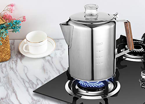 Rapid Brew Stainless Steel Stovetop Percolator Coffee Pot (12 Count)